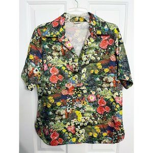 Saks Fifth Avenue Vintage Garden Photo Shirt